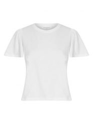 MOSS COPENHAGEN Koszulka w kolorze białym rozmiar: L/XL. Białe bluzki Moss Copenhagen, l, bez wzorów, z bawełny, bez kołnierzyka, bez ramiączek. Za 74.81 zł.