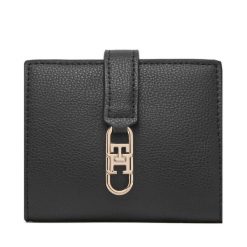 Portfel Tommy Hilfiger. Czarne portfele TOMMY HILFIGER, bez wzorów. Za 269.99 zł.