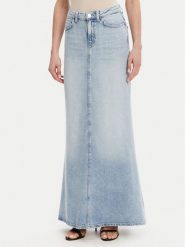 Guess Spódnica jeansowa W5GD83 D5B96 Niebieski Regular Fit. Niebieskie spódnice Guess, z aplikacjami, z jeansu. Za 349.99 zł.