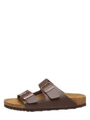 Birkenstock Klapki "Arizona" w kolorze brązowym rozmiar: 40. Brązowe klapki Birkenstock, bez wzorów, z otwartym noskiem, bez obcasa. Za 352.43 zł.