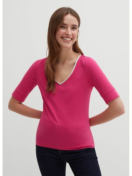 STEFANEL Koszulka w kolorze różowym rozmiar: S. Różowe bluzki Stefanel, s, bez wzorów, bez kołnierzyka, bez ramiączek. Za 48.39 zł.