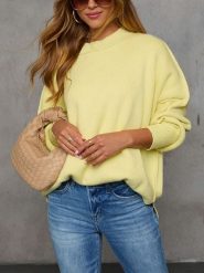 Milan Kiss Sweter w kolorze żółtym rozmiar: L. Żółte swetry Milan Kiss, l, bez wzorów, z bawełny, bez ramiączek. Za 215.21 zł.