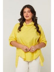 Curvy Lady Bluzka w kolorze żółtym rozmiar: 44/46. Żółte bluzki Curvy Lady, bez wzorów, klasyczne, bez kołnierzyka, bez ramiączek. Za 105.63 zł.