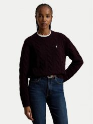 Polo Ralph Lauren Sweter 211A91216013 Fioletowy Straight Fit. Fioletowe swetry Polo Ralph Lauren, xxl, bez wzorów, z wełny, bez ramiączek. Za 1,199.00 zł.