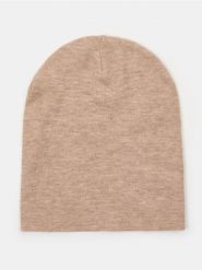 Czapka beanie z wiskozą - beżowy. Brązowe czapki Sinsay, bez wzorów, z wiskozy. Za 9.99 zł.