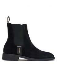 Gant Sztyblety 33553426 Czarny. Czarne botki GANT, bez wzorów, ze skóry, bez obcasa, na płaskiej podeszwie, bez zapięcia. Za 719.99 zł.