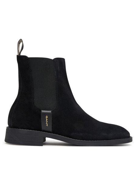 Gant Sztyblety 33553426 Czarny. Czarne botki GANT, bez wzorów, ze skóry, bez obcasa, na płaskiej podeszwie, bez zapięcia. Za 719.99 zł.