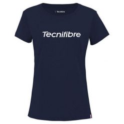 Damski bawełniany T-shirt Tecnifibre Team. Niebieskie t-shirty TECNIFIBRE, m, bez wzorów, z bawełny, bez kołnierzyka, bez ramiączek. Za 76.99 zł.
