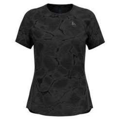 Koszulka damska do biegania ODLO Zeroweight Engineered Chill-Tec. Czarne bluzki Odlo, m, bez wzorów, sportowe, bez kołnierzyka, bez ramiączek. W wyprzedaży za 269.99 zł.
