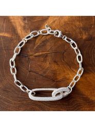 Eclat d'Argent Srebrna bransoletka z cyrkoniami rozmiar: onesize. Szare bransoletki Eclat d'Argent, z cyrkonią, srebrne. Za 448.99 zł.