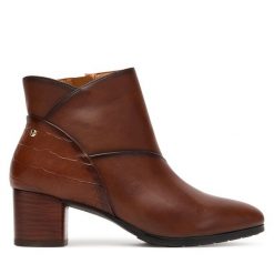 Botki Pikolinos. Brązowe botki Pikolinos, bez wzorów, bez obcasa, na słupku, bez zapięcia. Za 729.99 zł.