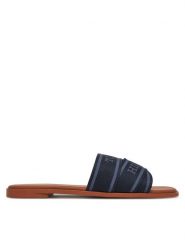Tommy Hilfiger Klapki Webbing Mule FW0FW08421 Granatowy. Niebieskie klapki TOMMY HILFIGER, bez wzorów, z materiału, bez obcasa. Za 219.99 zł.