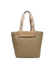 Calvin Klein Torebka Ck Raffia Medium Shopper K60K613174 Brązowy. Brązowe shopper Calvin Klein, bez wzorów, z tworzywa sztucznego, bez dodatków. Za 279.99 zł.