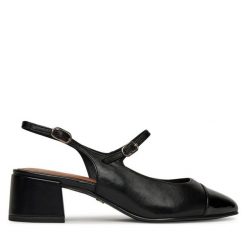 Sandały Tamaris. Czarne sandały Tamaris, bez wzorów, bez obcasa, na słupku, bez zapięcia. Za 279.99 zł.