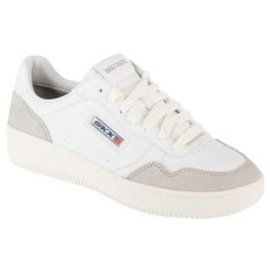 Buty sportowe Sneakersy damskie, Sport Court 2.0 - On The Block. Białe obuwie sportowe Skechers, bez zapięcia, trekkingowe, Skechers Sport. Za 279.99 zł.
