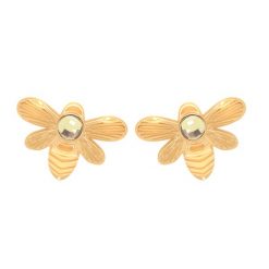 Kolczyki sztyfty Honey, pozłacane. Żółte kolczyki Lilou, pozłacane, na sztyftcie. Za 229.00 zł.