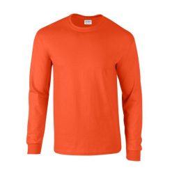 Ultra Bawełniana Koszulka Z Długim Rękawem Unisex Dla Dorosłych. Brązowe bluzki GILDAN, m, bez wzorów, z bawełny, sportowe, bez kołnierzyka, bez ramiączek. Za 60.99 zł.