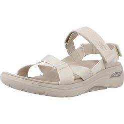 Sandały SKECHERS GO WALK ARCH FIT SANDAL Beżowy. Brązowe sandały Skechers, bez wzorów, z tkaniny, bez obcasa, bez zapięcia. Za 490.00 zł.