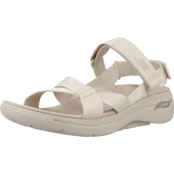 Sandały SKECHERS GO WALK ARCH FIT SANDAL Beżowy. Brązowe sandały Skechers, bez wzorów, z materiału, bez obcasa, bez zapięcia. Za 390.00 zł.