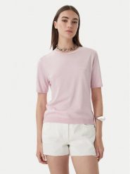 Patrizia Pepe T-Shirt 2M4542/J419-M564 Różowy jasny Regular Fit. Czerwone t-shirty Patrizia Pepe, m, bez wzorów, z bawełny, bez kołnierzyka, bez ramiączek. Za 679.99 zł.