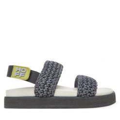 Sandały HOFF. Niebieskie sandały Hoff, bez wzorów, bez obcasa, na płaskiej podeszwie, bez zapięcia. Za 319.99 zł.