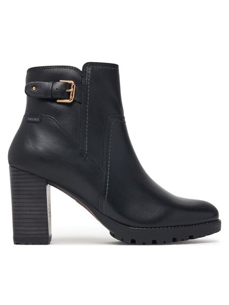Pikolinos Botki Connelly W7M-8730 Czarny. Czarne botki Pikolinos, bez wzorów, ze skóry, bez obcasa, na słupku, bez zapięcia. Za 799.99 zł.