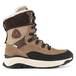 Botki Rieker Revolution Lifestyle. Brązowe botki Rieker Revolution Lifestyle, bez wzorów, bez obcasa, na płaskiej podeszwie, bez zapięcia. Za 455.99 zł.