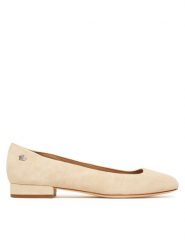 LAUREN RALPH LAUREN Baleriny Emellie 802974358001 Beżowy. Brązowe baleriny Lauren Ralph Lauren, bez wzorów, ze skóry, bez obcasa. Za 719.99 zł.