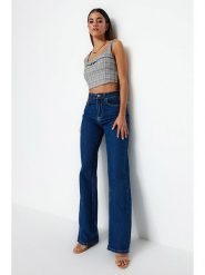 Trendyol Dżinsy - Comfort fit - w kolorze niebieskim rozmiar: 40. Niebieskie jeansy Trendyol, bez wzorów, z podwyższonym stanem. Za 96.60 zł.