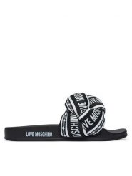 LOVE MOSCHINO Klapki JA28312G0OIW300A Czarny. Czarne klapki Love Moschino, bez wzorów, z materiału, bez obcasa. Za 679.99 zł.