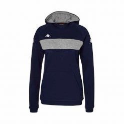 Damska bluza z kapturem Kappa Daccia. Niebieskie bluzy Kappa, xs, bez wzorów, z kapturem. Za 252.00 zł.