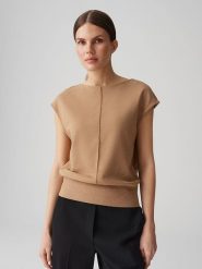 OPUS Koszulka "Siesa" w kolorze karmelowym rozmiar: 38. Brązowe bluzki Opus, bez wzorów, bez kołnierzyka, bez ramiączek. Za 134.95 zł.