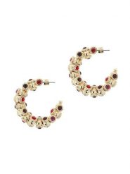 Otazu Pozłacane kolczyki-półkreole z kryształami Swarovski rozmiar: onesize. Czerwone kolczyki Otazu, z kryształem, pozłacane. Za 86.99 zł.