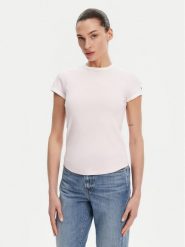 Tommy Hilfiger T-Shirt WW0WW44581 Różowy Slim Fit. Czerwone t-shirty TOMMY HILFIGER, xl, bez wzorów, z bawełny, bez kołnierzyka, bez ramiączek. Za 179.99 zł.
