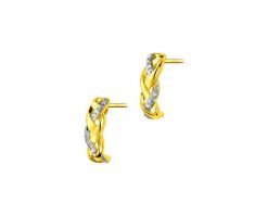 Kolczyki z żółtego złota z diamentami - 0,02 ct - próba 585. Żółte kolczyki Apart, z diamentem, złote. Za 1,659.00 zł.