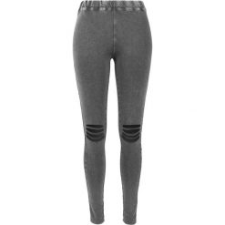 Damskie Legginsy Do Kolan Z Przetarciami. Czarne legginsy Urban Classics, s, bez wzorów. Za 80.99 zł.