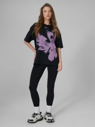 4F Legginsy dzianinowe damskie - czarne S. Czarne legginsy 4f, s, bez wzorów, z dzianiny. Za 129.99 zł.