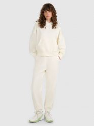 4F Spodnie dresowe joggery damskie - białe L. Brązowe spodnie dresowe 4f, l, bez wzorów, z bawełny. Za 149.99 zł.