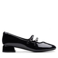 Baleriny Clarks. Czarne baleriny Clarks, bez wzorów, bez obcasa. Za 429.99 zł.
