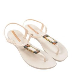 Japonki basenowe damskie Ipanema Class Charm. Brązowe klapki Ipanema, z aplikacjami, z materiału, bez obcasa. Za 63.84 zł.