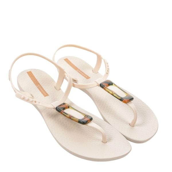 Japonki basenowe damskie Ipanema Class Charm. Brązowe klapki Ipanema, z aplikacjami, z materiału, bez obcasa. Za 48.45 zł.
