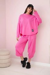 Komplet bawełniany bluza + spodnie jasny różowy. Czerwone bluzy KESI, l, bez wzorów, z bawełny, bez kaptura. Za 284.37 zł.