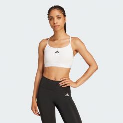 Biustonosz Aeroreact Training 3-Stripes. Białe bielizna sportowa Adidas, xl, bez wzorów, z materiału. Za 149.00 zł.