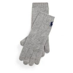 Rękawiczki Damskie Polo Ralph Lauren. Szare rękawiczki Polo Ralph Lauren, bez wzorów, z dzianiny. Za 449.99 zł.