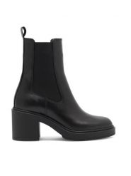 Gino Rossi Sztyblety C-FERGIE 2784440PE Czarny. Czarne botki Gino Rossi, bez wzorów, ze skóry, bez obcasa, na słupku, bez zapięcia. Za 349.99 zł.