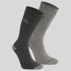 Skarpety turystyczne Craghoppers NosiLife Travel Twin Pack Socks. Szare skarpety Craghoppers, bez wzorów. Za 146.99 zł.