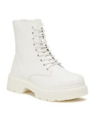 Jenny Fairy Trapery H21B1003-6 Biały. Białe trapery i śniegowce Jenny Fairy, ze skóry. Za 199.99 zł.