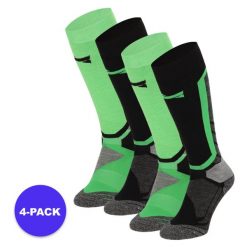 Skarpety snowboardowe unisex 4 szt. Zielone skarpety XTREME, bez wzorów, z materiału. Za 245.29 zł.