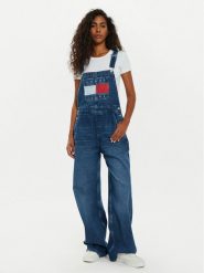 Tommy Jeans Kombinezon Denim DW0DW19637 Granatowy Regular Fit. Niebieskie sukienki Tommy Jeans, xs, bez wzorów, z bawełny, bez kołnierzyka, bez ramiączek. Za 449.99 zł.