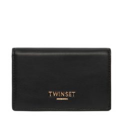 Duży Portfel Damski TWINSET. Czarne portfele Twinset, bez wzorów. Za 359.99 zł.
